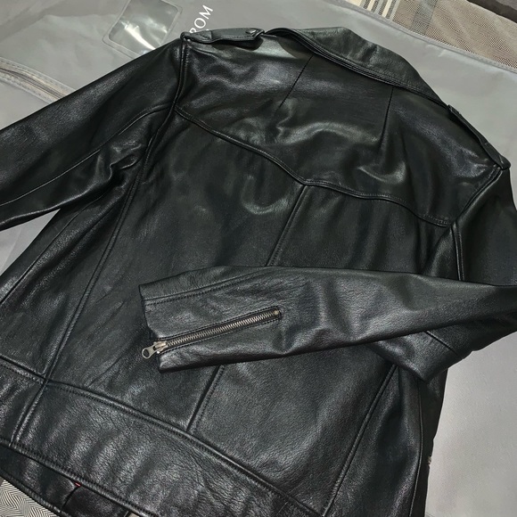 TOPMAN classic fit leather jacket - Picture 4 of 5
